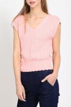  Scalloped Shoulder Sweater