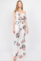  One-shoulder Floral Jumpsuit