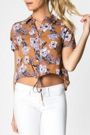  Camel Floral Blouse