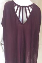  Burgundy High-low Cutout-top