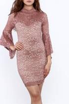  Mauve Lace Bodycon Dress