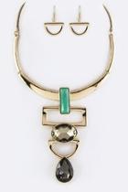 Charm Collar Necklace-set