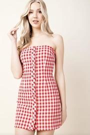  Plaid Tube-top Dress