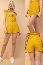  Mustard Shorts Set