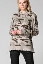  Camoflauge Patterned Hooded Sweater