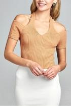  Apricot Ribbed Top