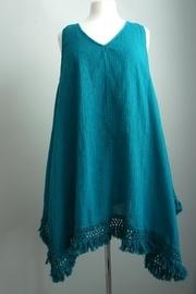  Sleeveless Fringe-gauze Dress