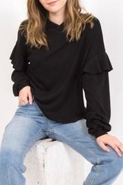  Ruffle Hoodie Sweatshirt