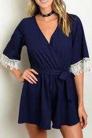  Navy White Romper