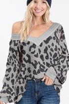  Hairy Leopard V Neck Sweater