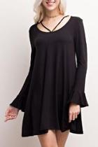  Strappy Long-sleeve Dress