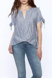  Stripe Short Sleeve Blouse