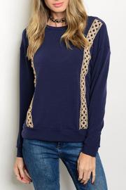  Navy Tan Sweater