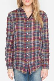  Plaid Embroidered Top