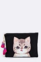  Watercolor Cat Tasseled-pouch