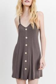  Tobacco Mid-length Buttton-dress