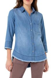  Fray Hem Button Up Shirt