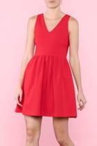  V Neck Fit And Flare Dress