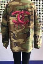  Dripping-chanel Patch Vintage-army-jacket