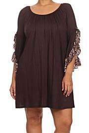  Leopard Trim Dress
