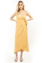  Golden Wrap Dress