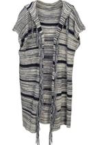  Hooded Striped Vest
