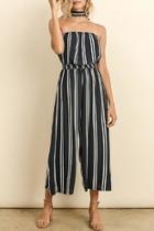  Striped Culotte Jumpsuit