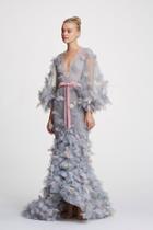  V-neck Tulle Gown