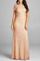  Gold Sequined Gown