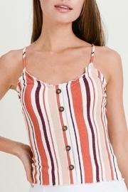  Lettuce-trimmed Striped Tank