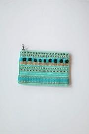  Aqua Pompom Purse