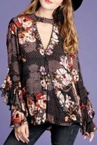  Floral Keyhold Top