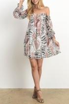  Off Shoulder Lined Dress