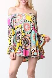  Lemon-yellow Print Top
