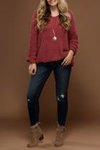  Berry Chenille Sweater