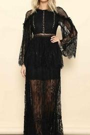  Black Lace Long Sleeve Maxi Dress