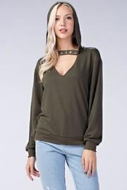  Grommet Detail Hoodie