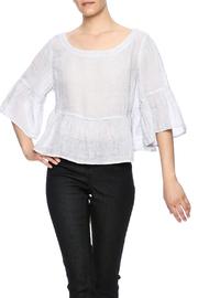  Linen Ruffle Top