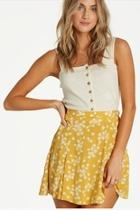  Mustard Floral Skirt