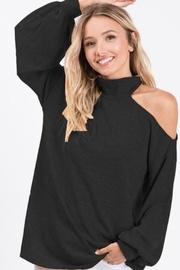  One Shoulder Knit Top With Bubble Sleeve