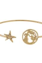  Mermaid-star Gold Cuff-bracelet