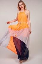  Multi-colored Halter Dress