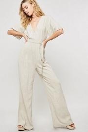  Oatmeal Striped Jumpsuit