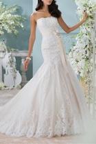  Strapless Lace Bridal Dress