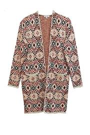  Orange Print Cardigan