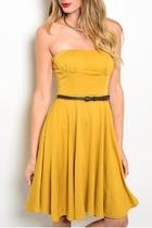  Strapless Belted Dress