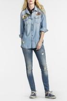  Vintage-patched Chambray Shirt