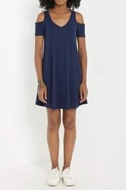  Basic Cold-shoulder Shirt-dress