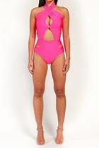  Pink Cutout Swimsuit