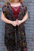  Velvet Drawstring-waist Cardigan